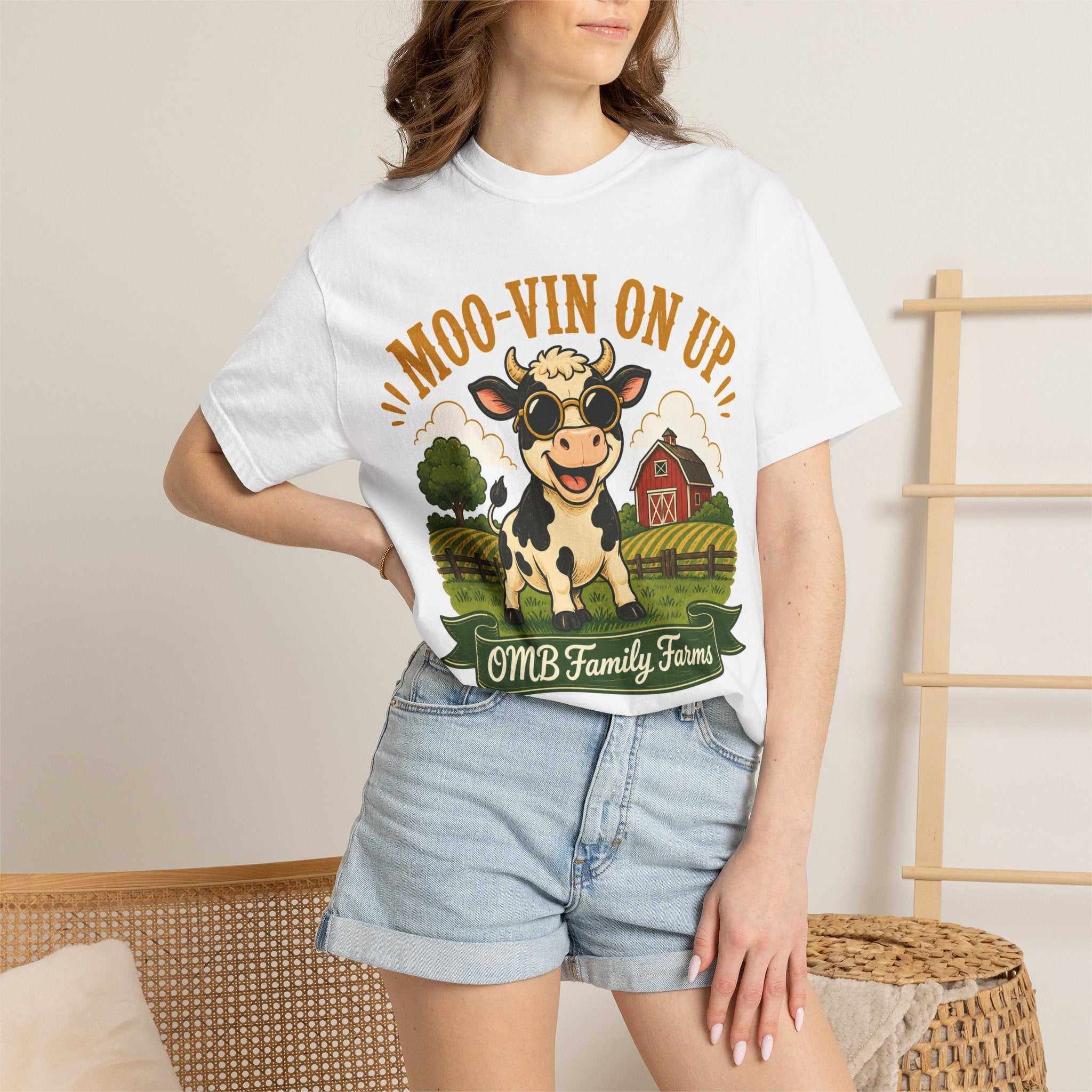 Moo-vin On Up Farm Animal Graphic Tee