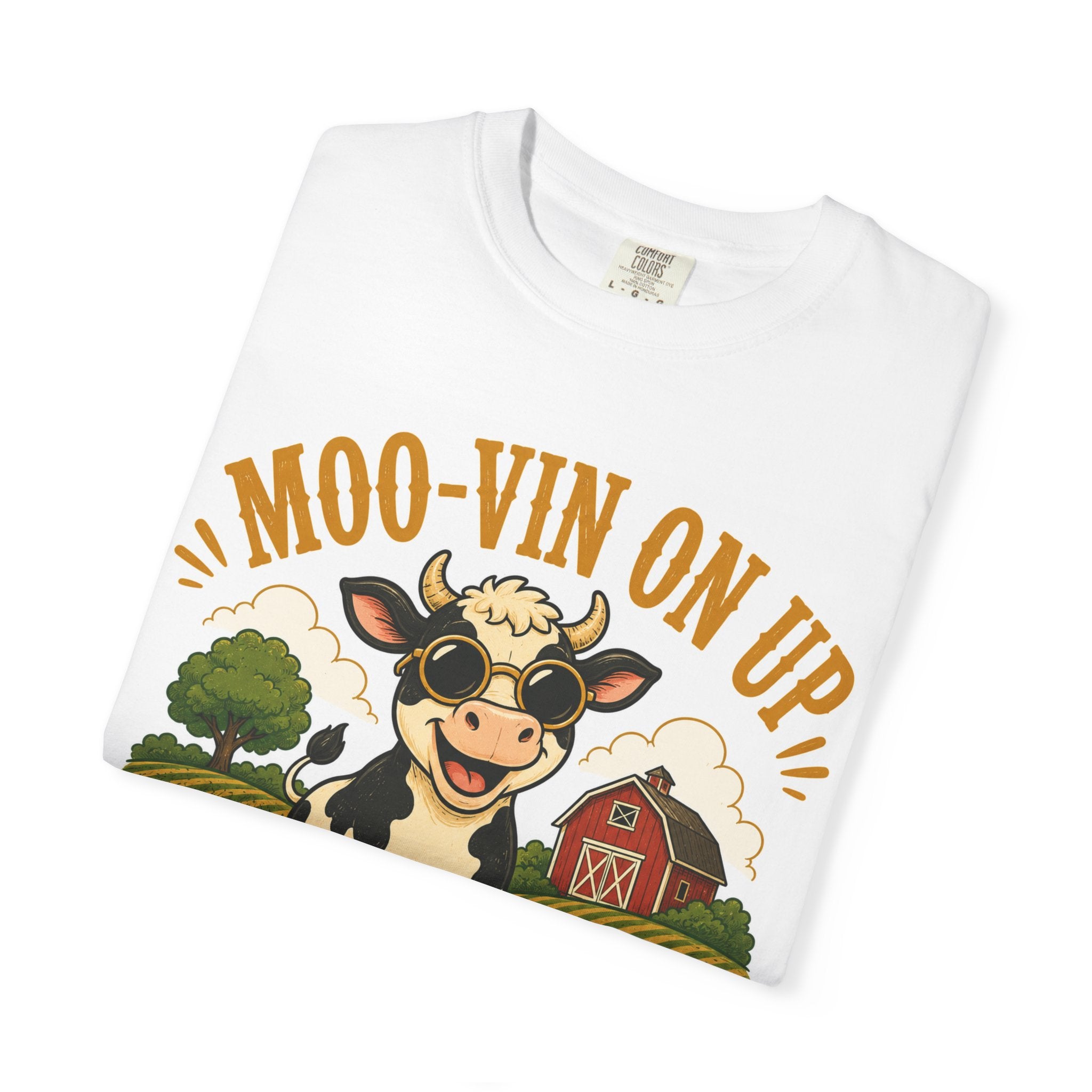 Moo-vin On Up Farm Animal Graphic Tee