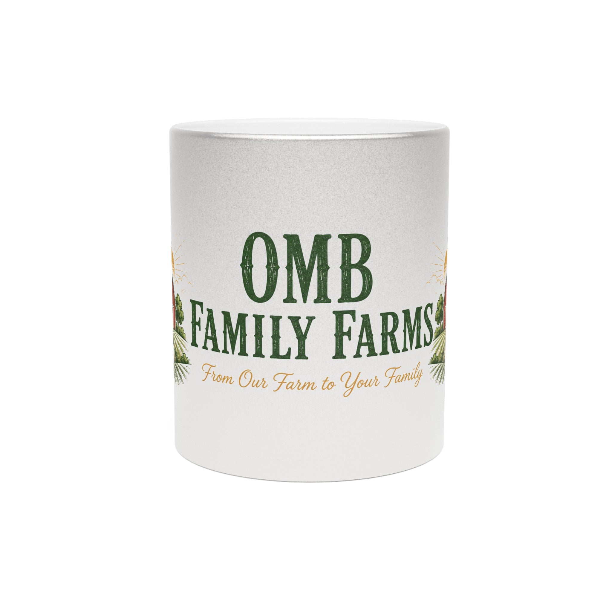 OMB Family Farms silver metallic-coated Ceramic Mug