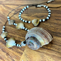 Shell Jewelry Set — Single Pendant Necklace & Bracelet — OMB Family Farms